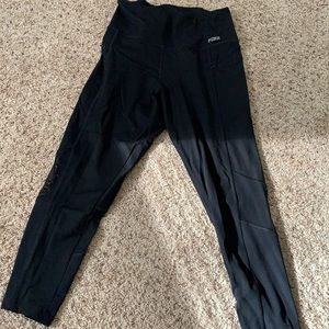 Pink Victoria’s Secret black mesh leggings